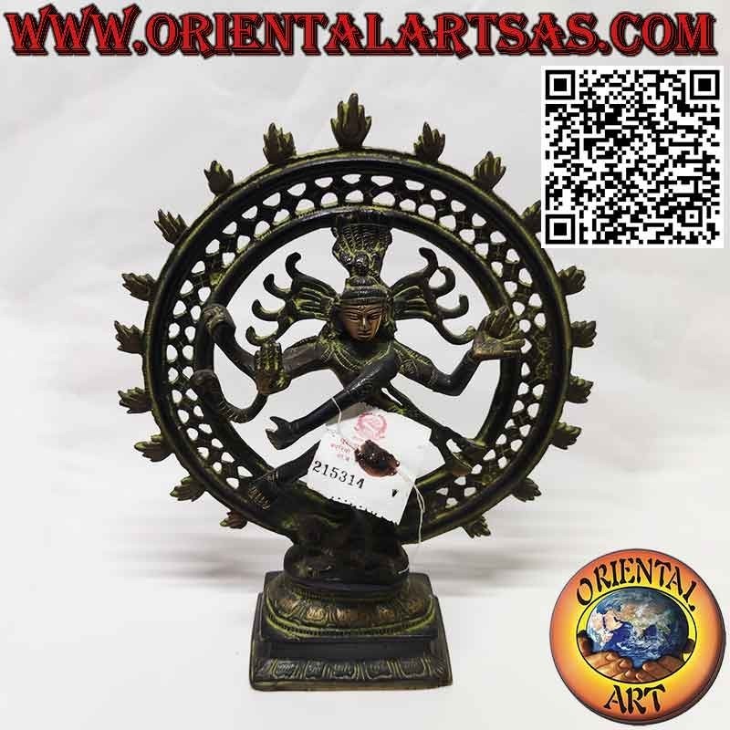 Escultura de "Nataraja" Shiva bailarín cósmico rey de la danza en bronce 27 cm