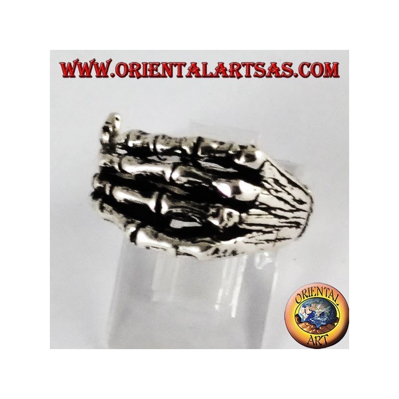 Silber Ring, Skeletthand 