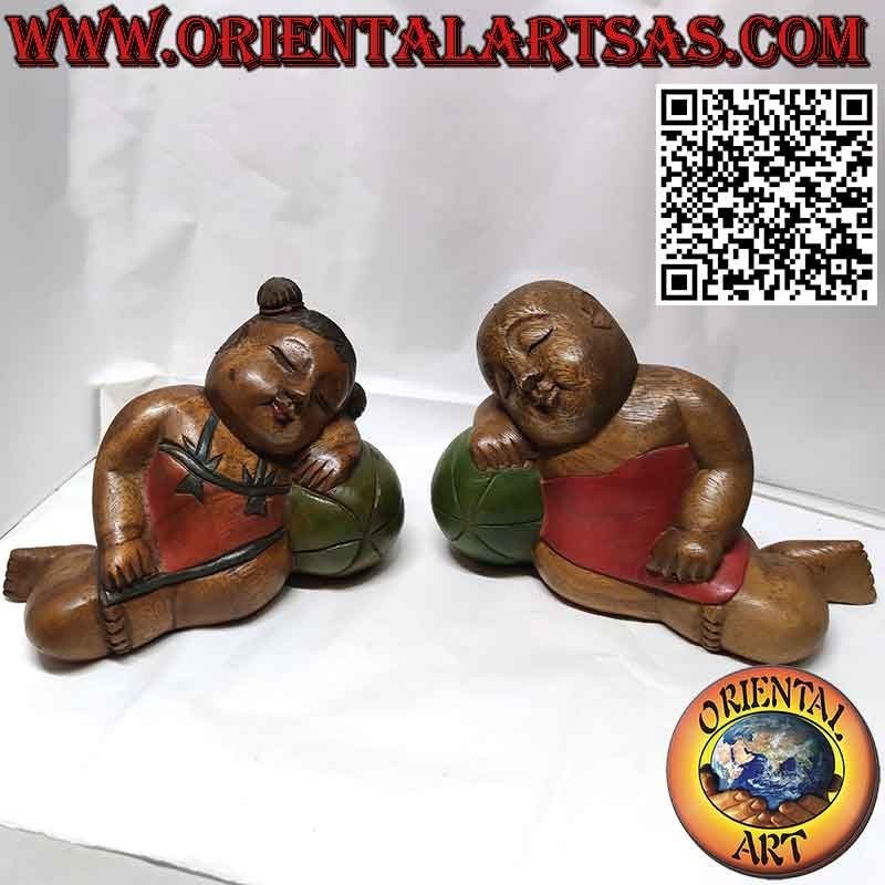 Pair of bookends Children's bookends in handmade teak wood