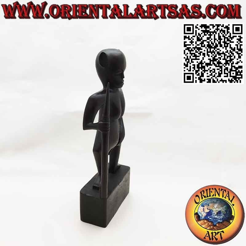 Sculpture rare d'un guerrier DAYAK avec lance artefact Sarawak Bornéo