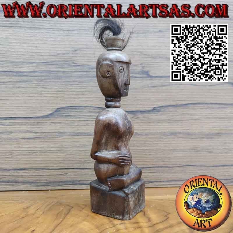 Rare ebony ancestral sculpture of an immortal Borneo dayak ancestor