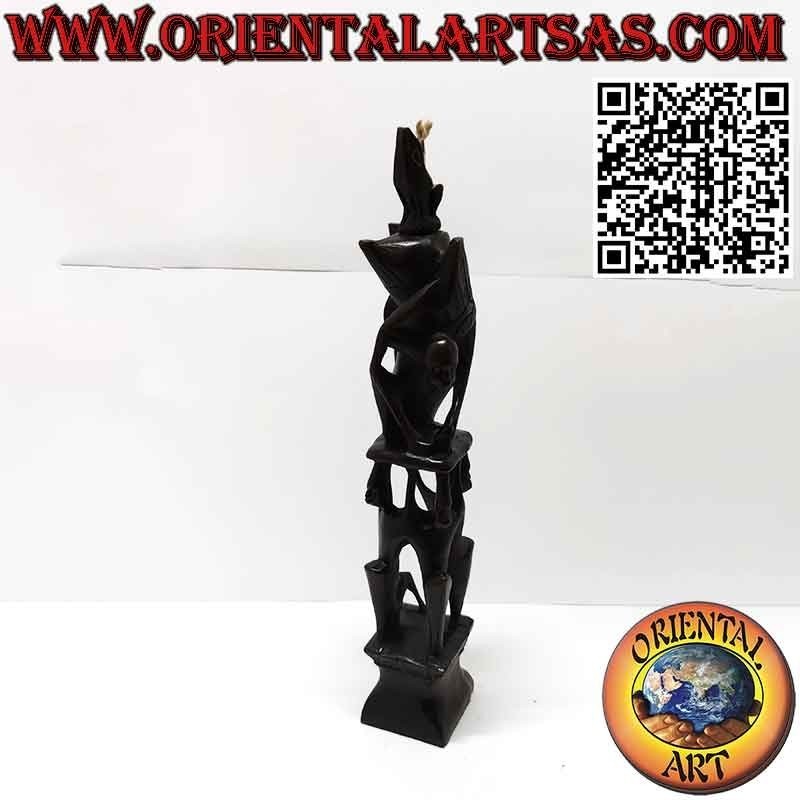 Rare ebony sculpture of men 1 pelican 1 illuminated bat