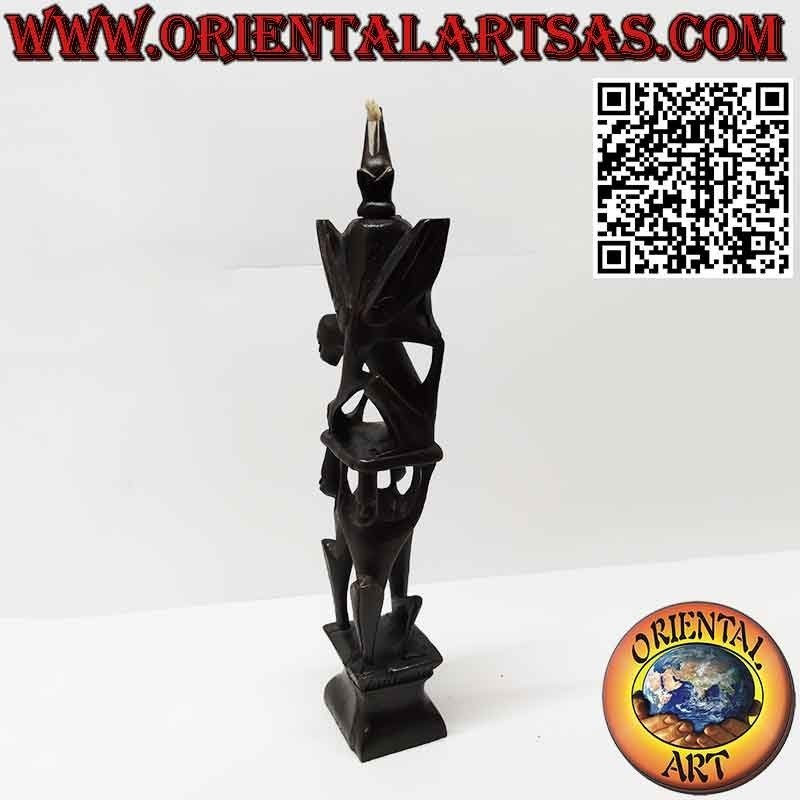 Rare ebony sculpture of men 1 pelican 1 illuminated bat