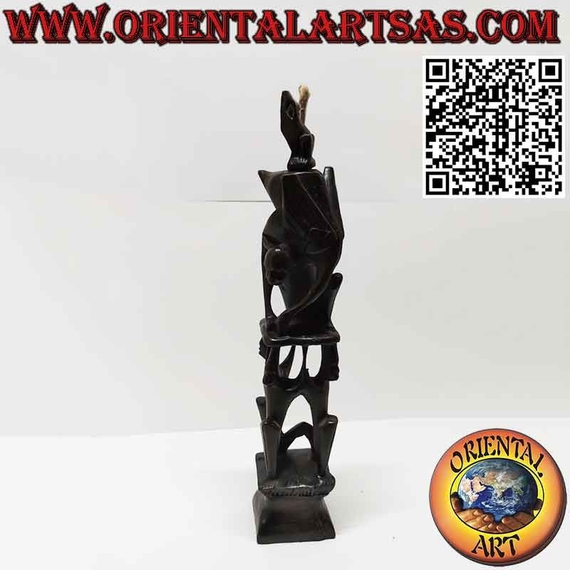 Rare ebony sculpture of men 1 pelican 1 illuminated bat