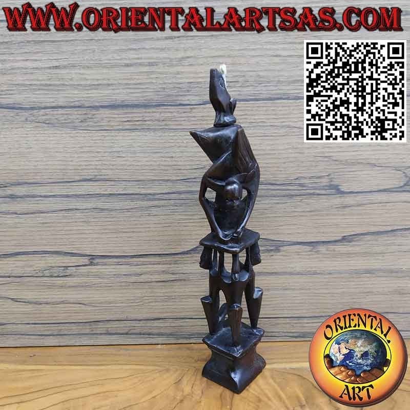 Rare ebony sculpture of men 1 pelican 1 illuminated bat