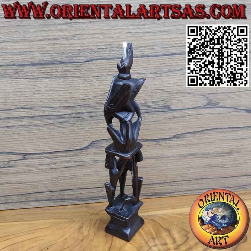 Rare ebony sculpture of men 1 pelican 1 illuminated bat