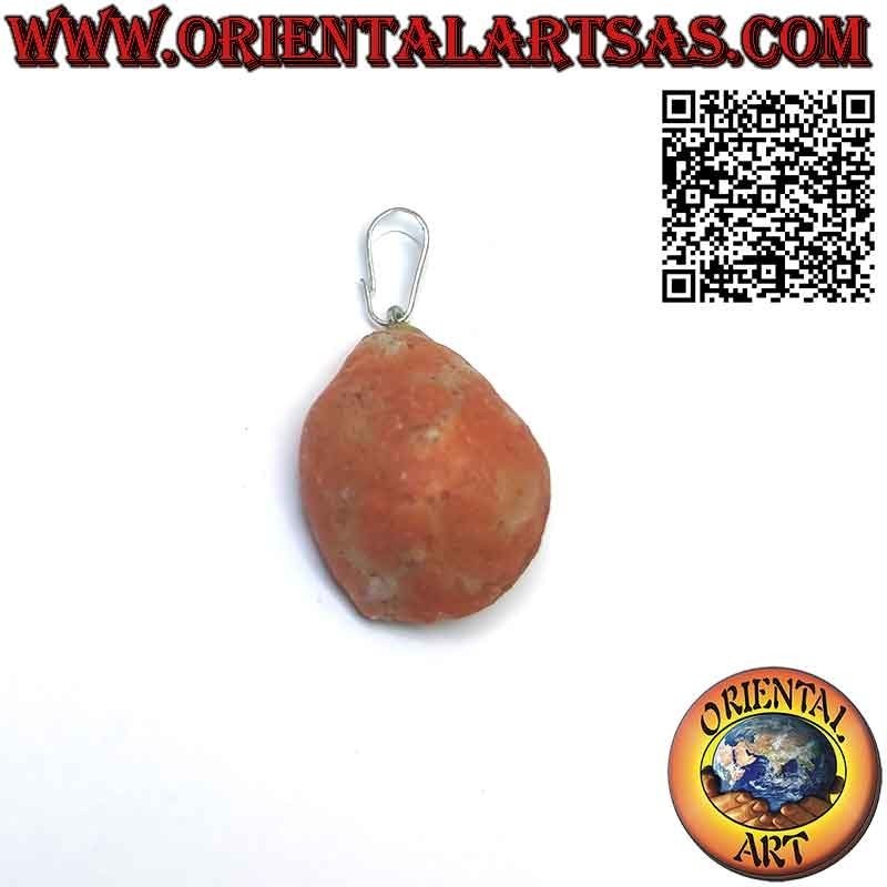 Tumbled Fire Agate Pendant with Hypoallergenic Metal Hook | Oriental Art