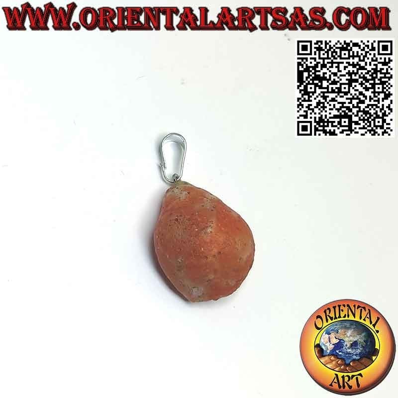 Tumbled Fire Agate Pendant with Hypoallergenic Metal Hook | Oriental Art