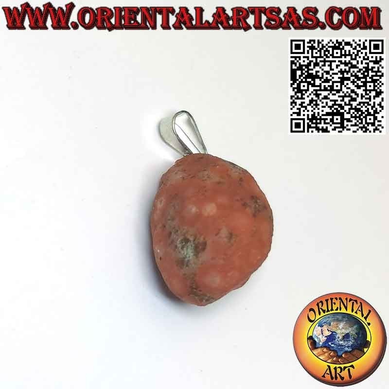 Tumbled Fire Agate Pendant with Hypoallergenic Metal Hook | Oriental Art