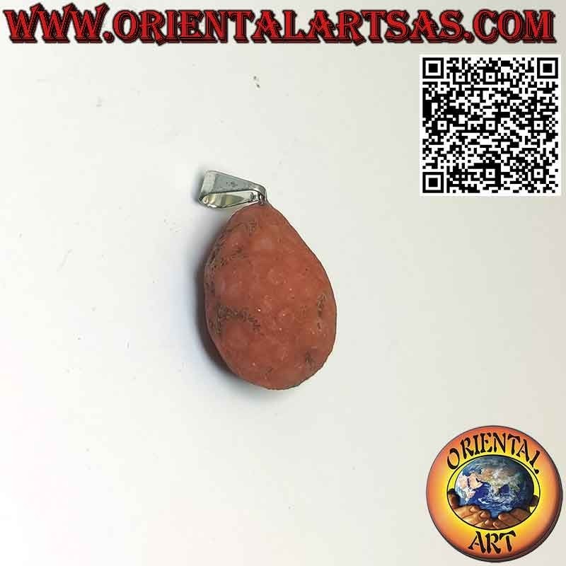 Tumbled Fire Agate Pendant with Hypoallergenic Metal Hook | Oriental Art
