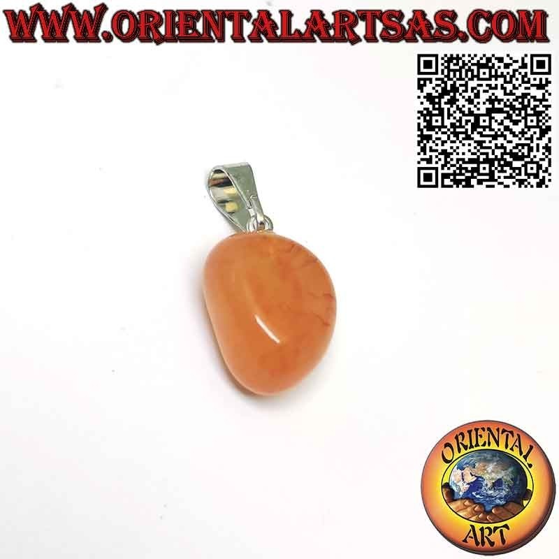 Pendentif Cornaline Roulée Anallergique | Bijou Pierre Naturelle