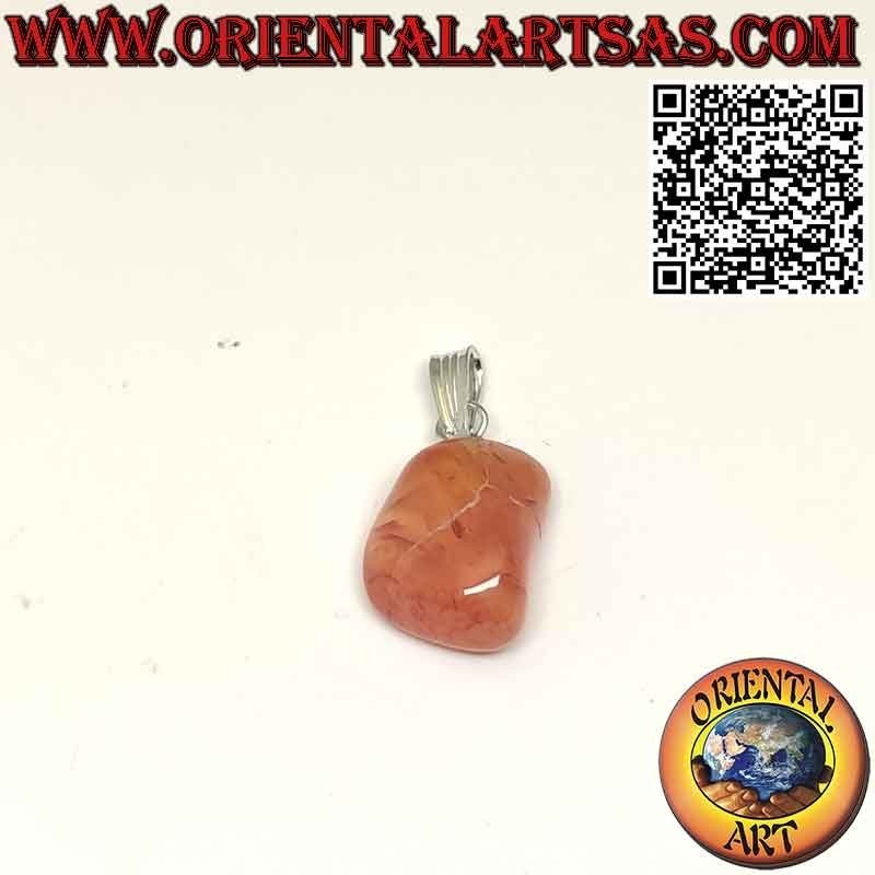 Pendentif Cornaline Roulée Anallergique | Bijou Pierre Naturelle