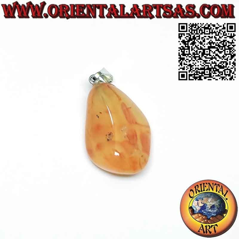 Pendentif Cornaline Roulée Anallergique | Bijou Pierre Naturelle