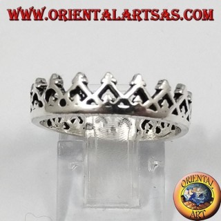 Anello in argento corona piccola