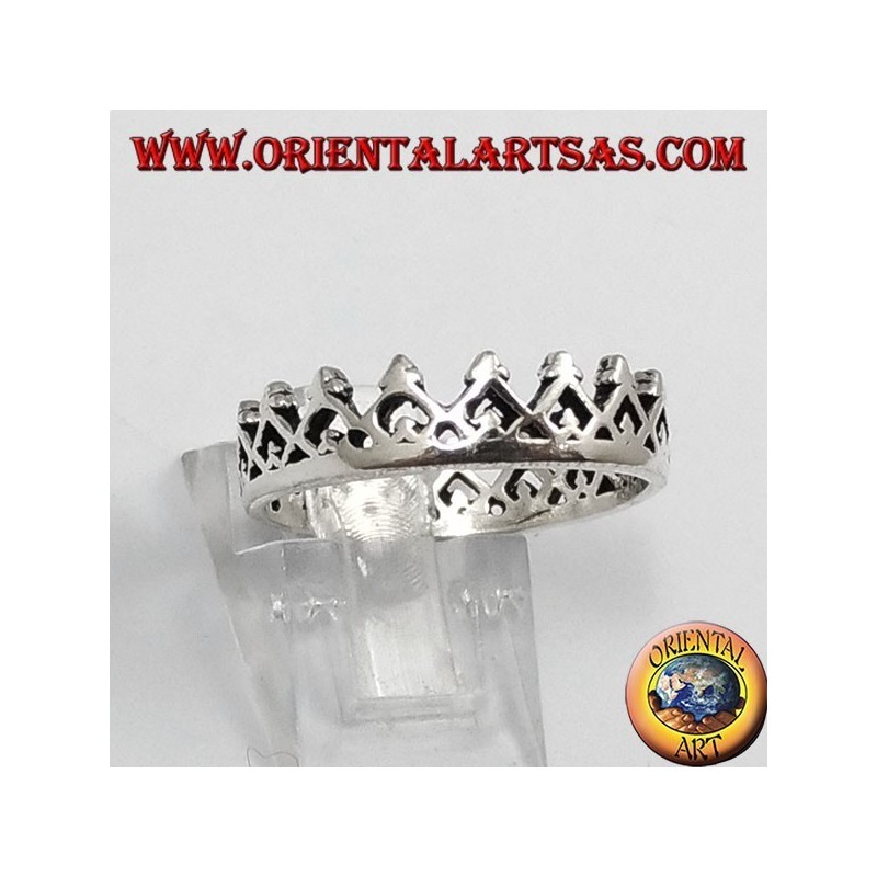Bague en argent, petite couronne