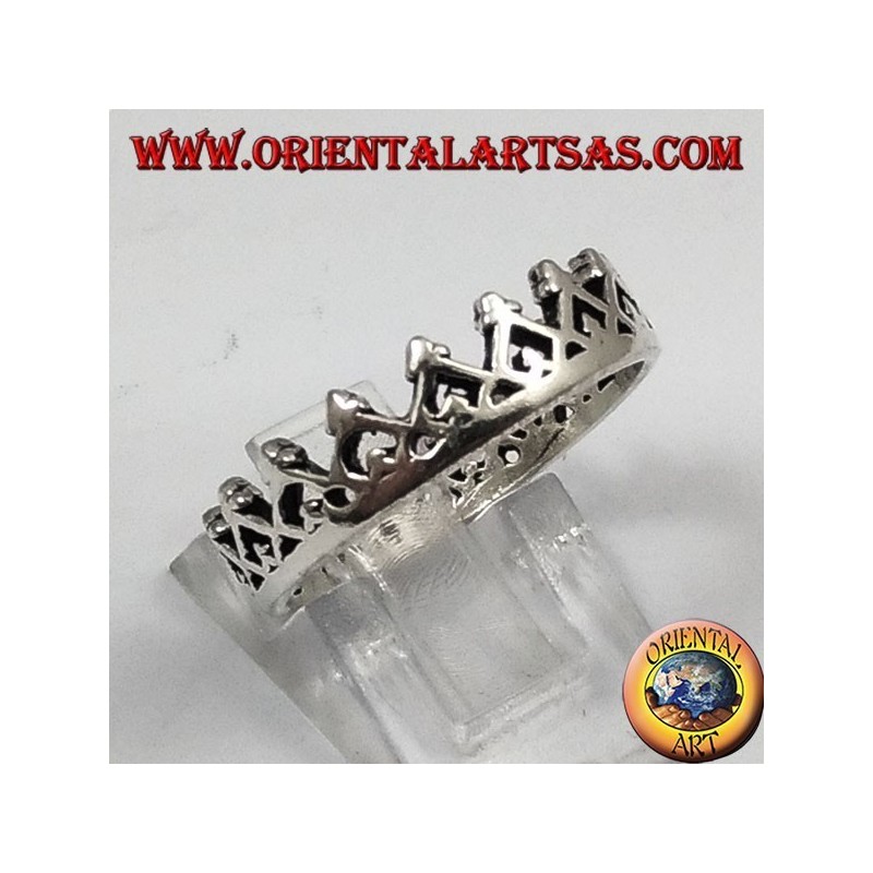 Anello in argento corona piccola