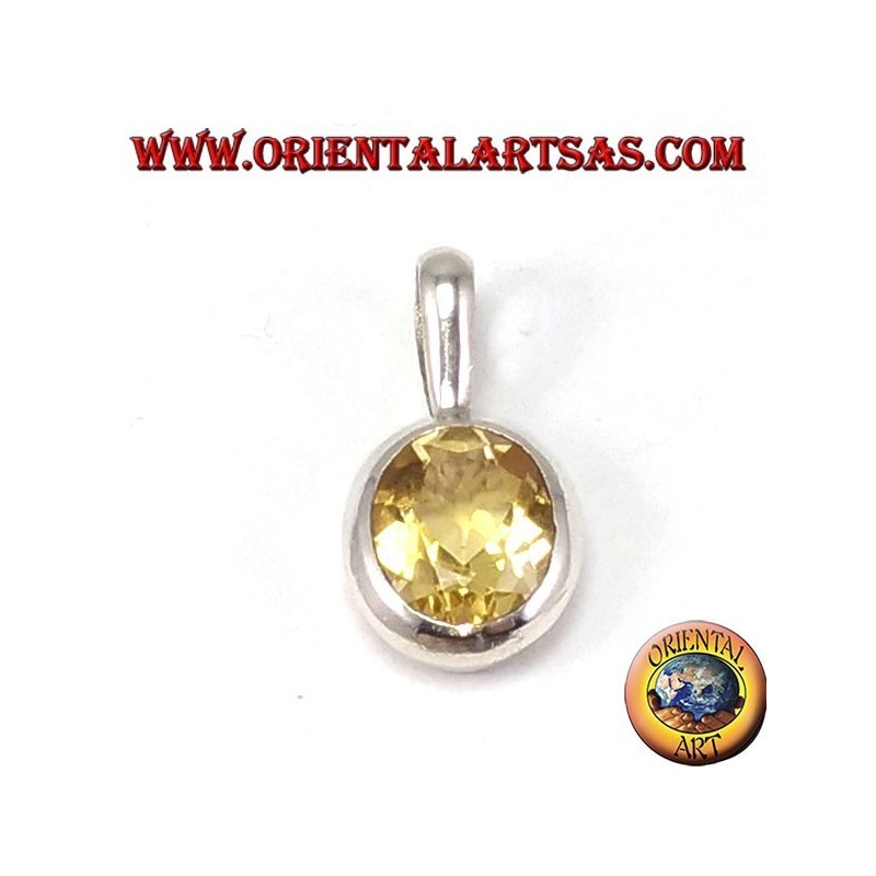 Silber Anhänger mit ovalen natürlichen Topaz eingebettet