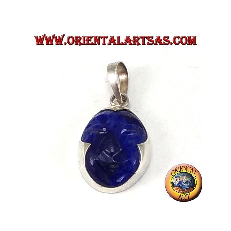Silber Anhänger mit Miniatur natürliche Lapislazuli