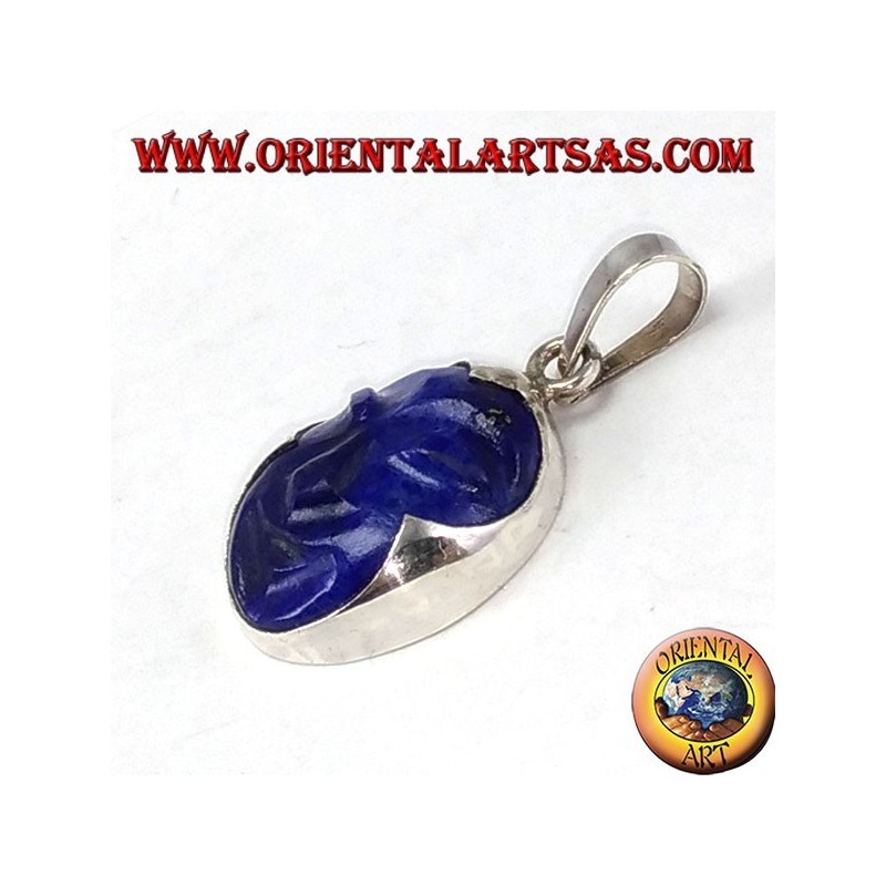 Silber Anhänger mit Miniatur natürliche Lapislazuli