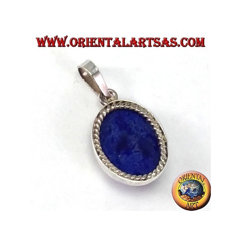 Silber Anhänger mit Miniatur natürliche Lapislazuli