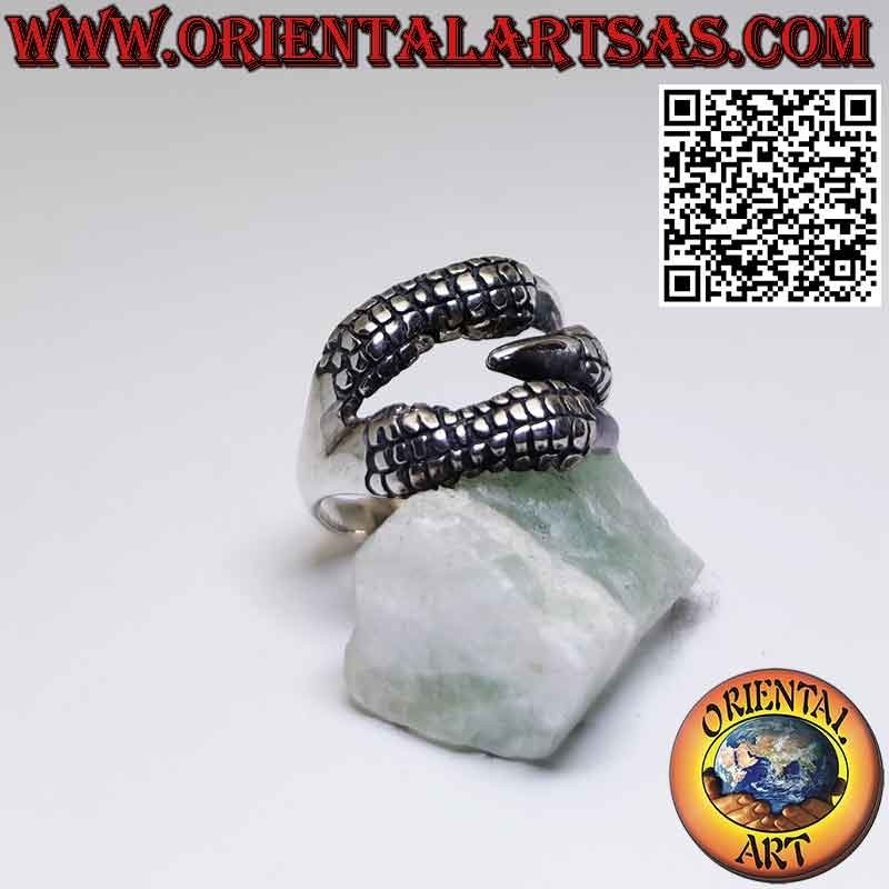 Bague en argent enveloppante en forme de griffe d'aigle rapace