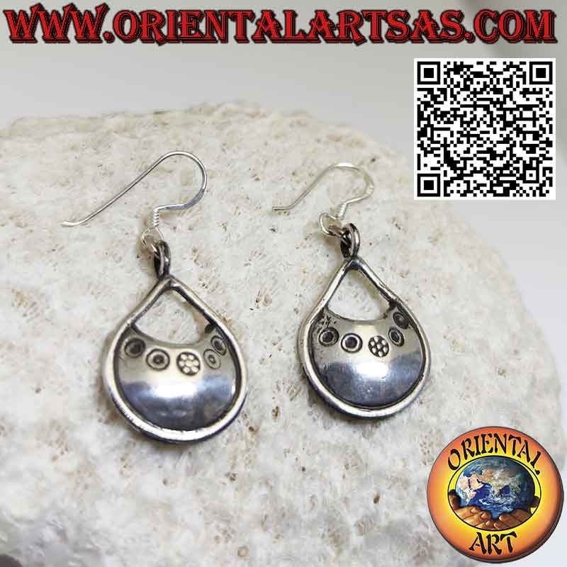 Orecchini in argento 999 ‰ pendente Karen fatto a mano etnico tribale