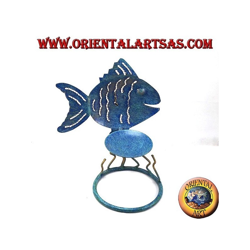 Sostenedor de vela de hierro peces