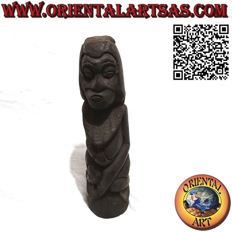 Rara antica scultura in ebano di donna in ebano dell'isola di Sumba