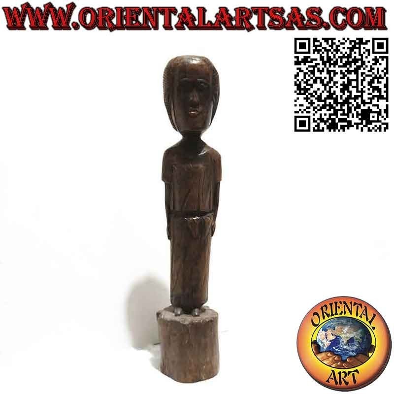 Rara antica scultura in legno pregiato di una signora del Borneo Malese