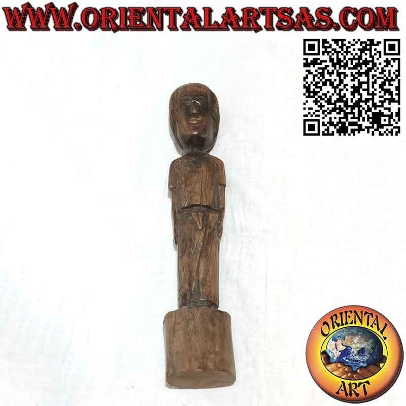 Rara antica scultura in legno pregiato di una signora del Borneo Malese