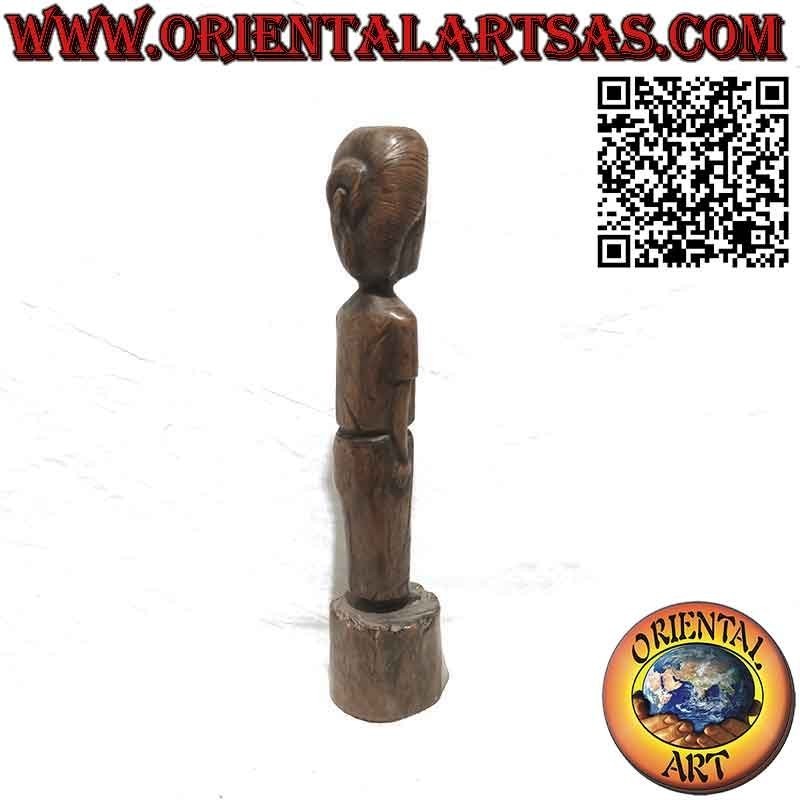 Rara antica scultura in legno pregiato di una signora del Borneo Malese