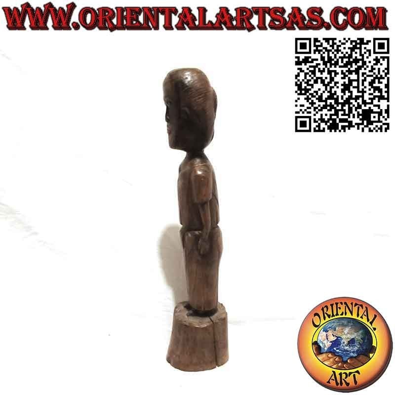 Sculpture en bois fin antique rare d'une dame de Bornéo malaisien