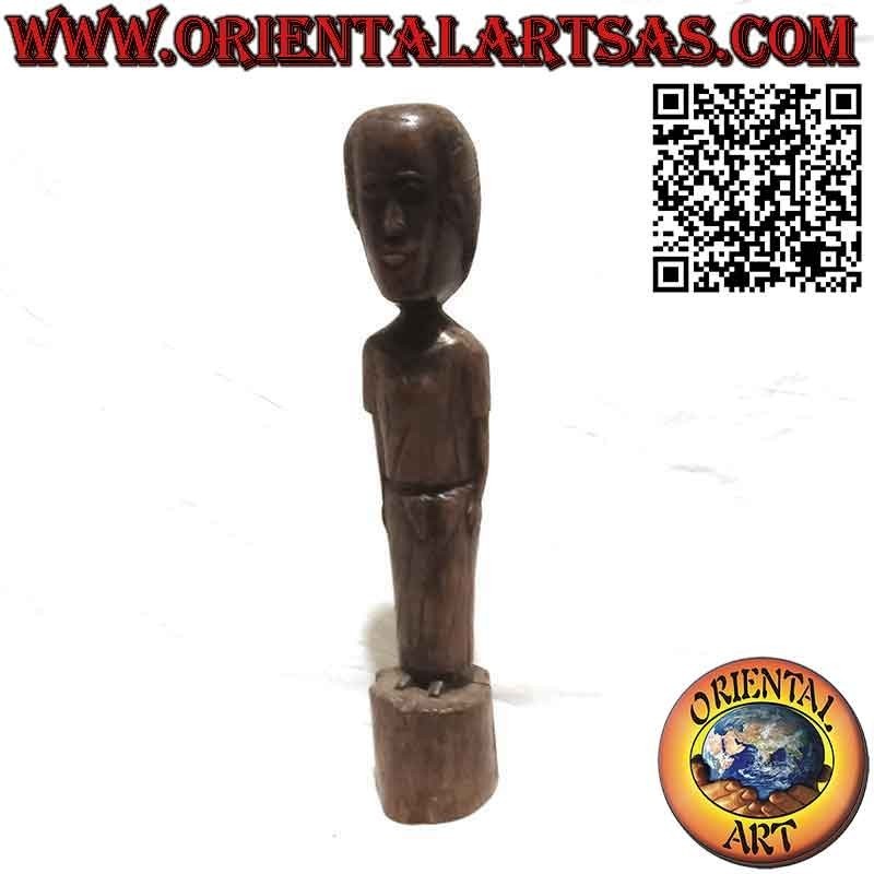 Rara antica scultura in legno pregiato di una signora del Borneo Malese