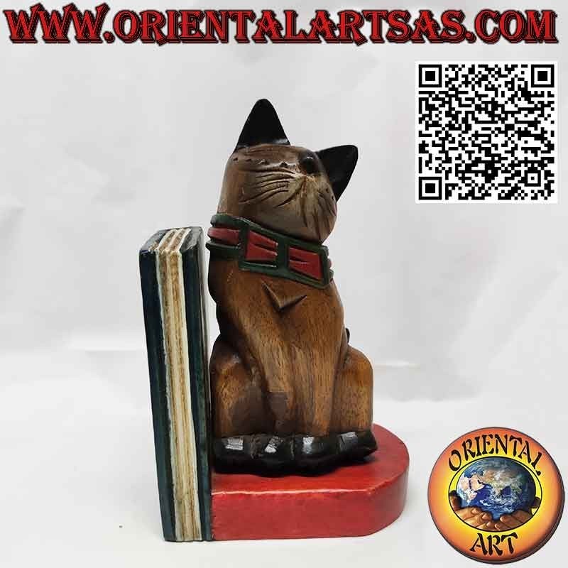 Bookends Cat bookends in colored teak wood handmade