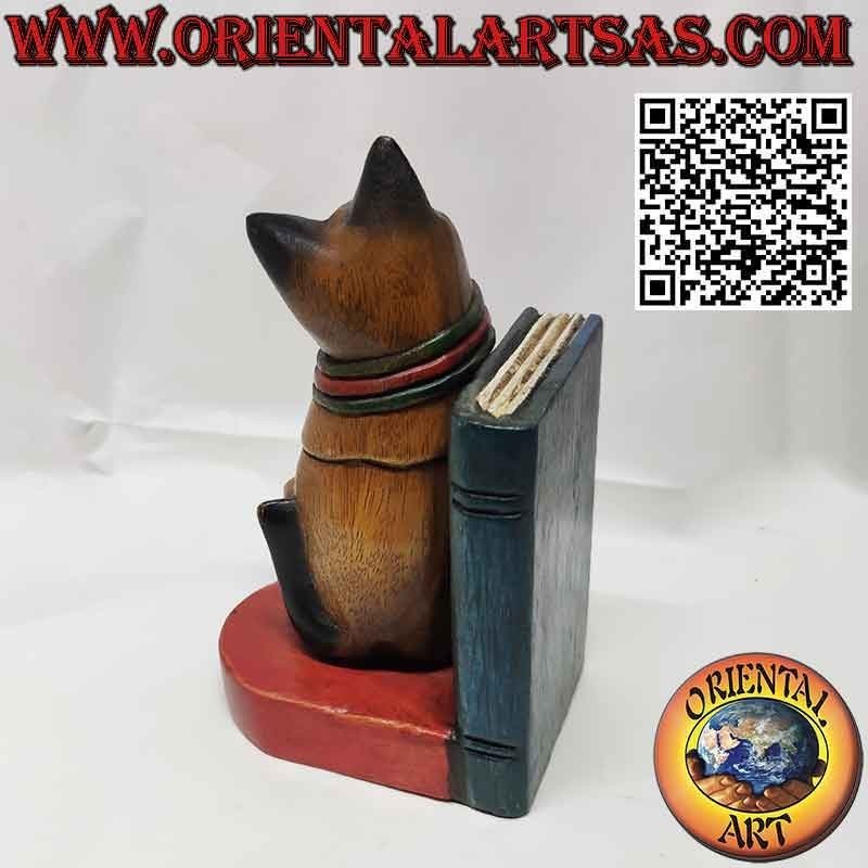 Bookends Cat bookends in colored teak wood handmade
