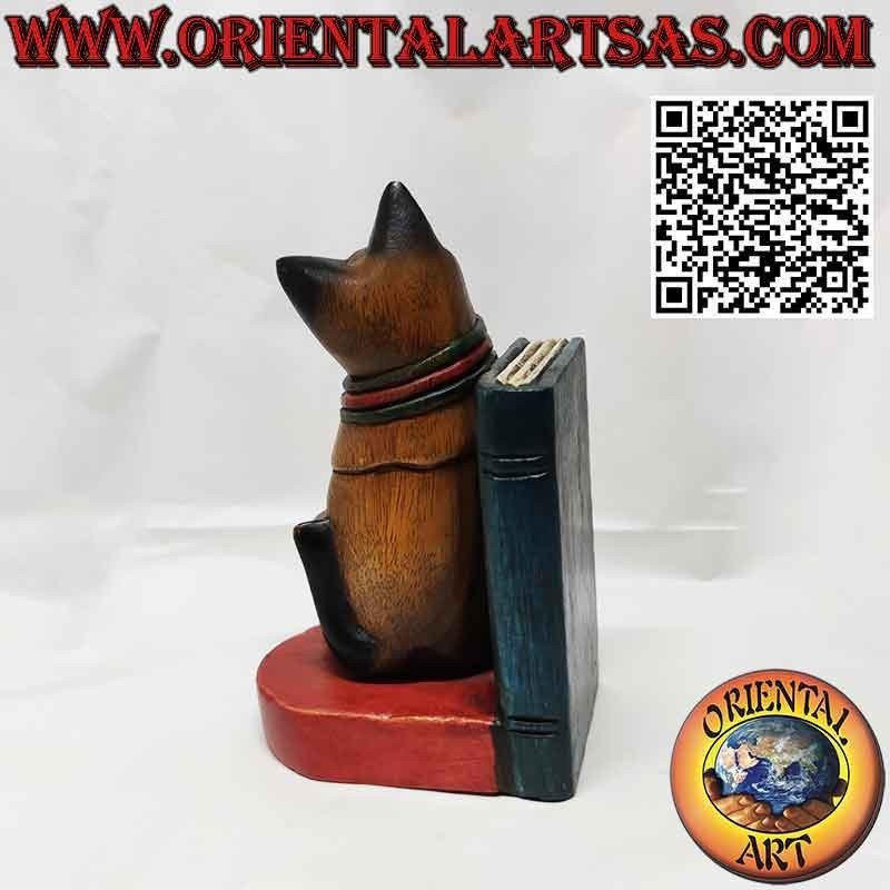 Bookends Cat bookends in colored teak wood handmade