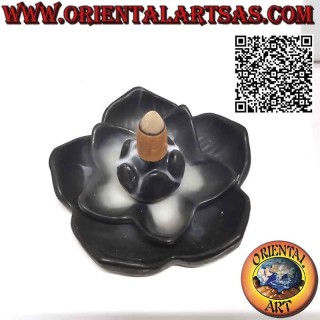 "Lotus flower" cone incense burner, smoke reflux, waterfall effect, in ceramic