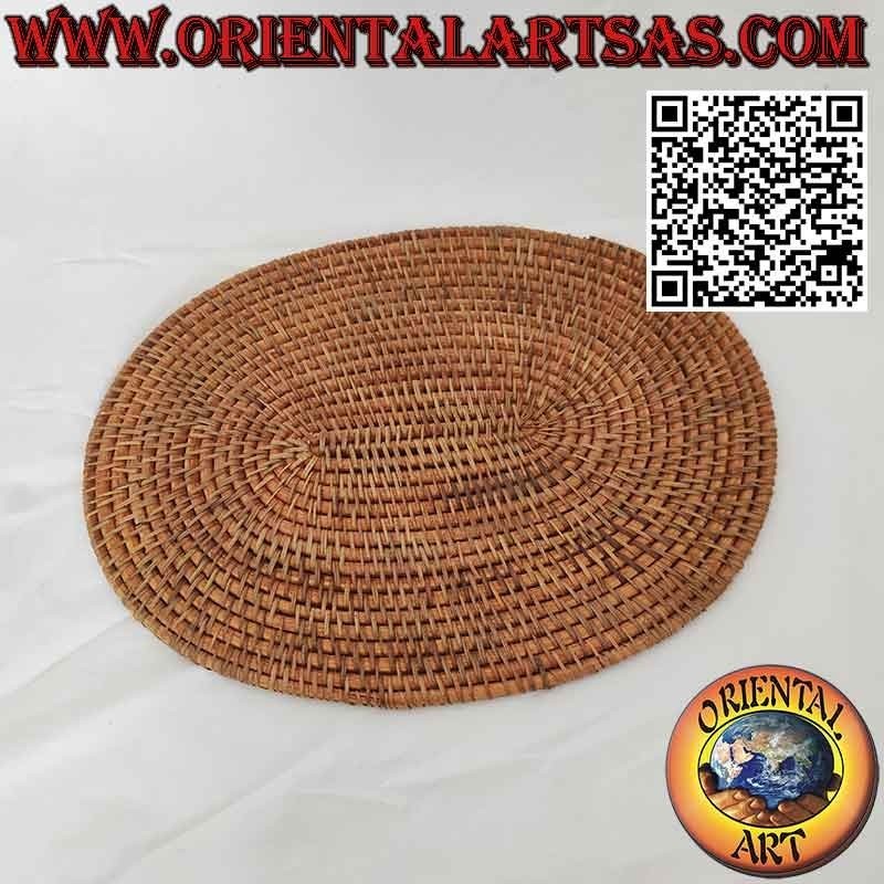 Sottopiatto Sottopentole tovaglietta ovale in midollino rattan arrotolato