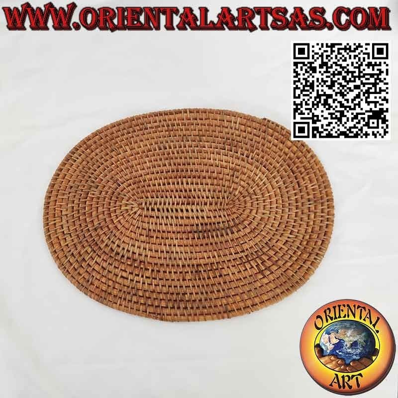 Sottopiatto Sottopentole tovaglietta ovale in midollino rattan arrotolato