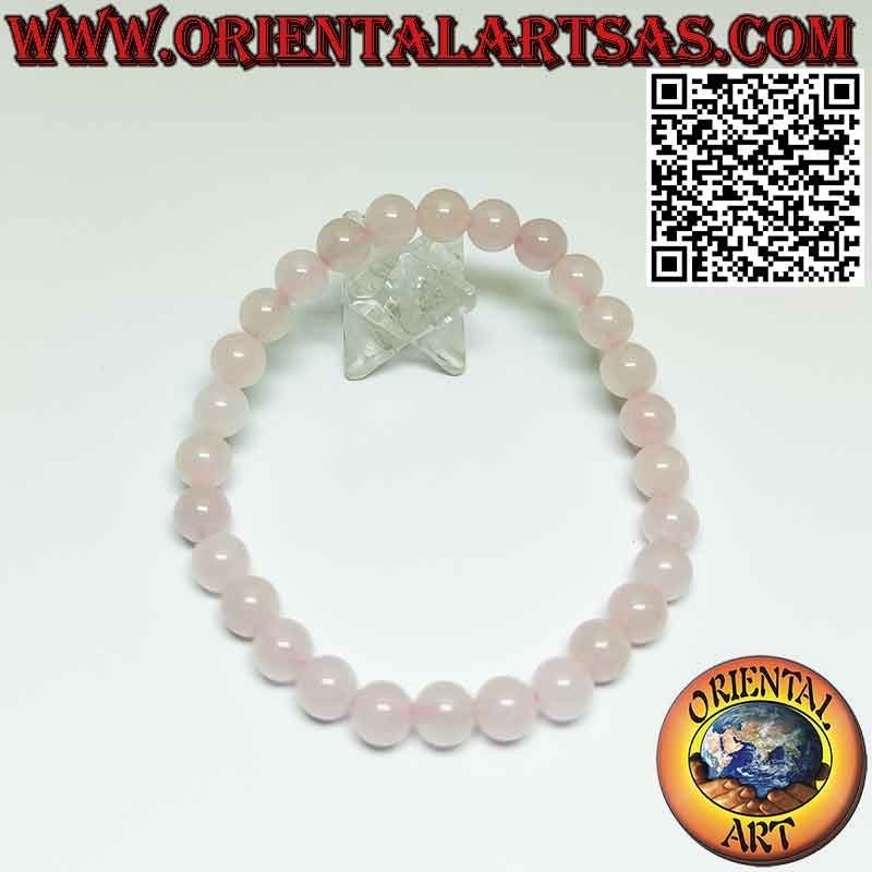 Natural Rose Quartz 7mm Elastic Bead Bracelet