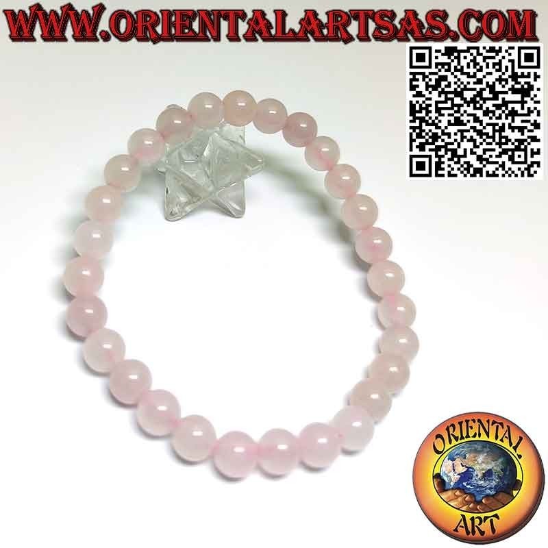 Natural Rose Quartz 7mm Elastic Bead Bracelet