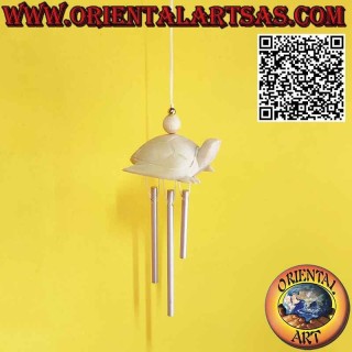 Wooden turtle wind chimes with 3 reeds, sweet and soothing sound