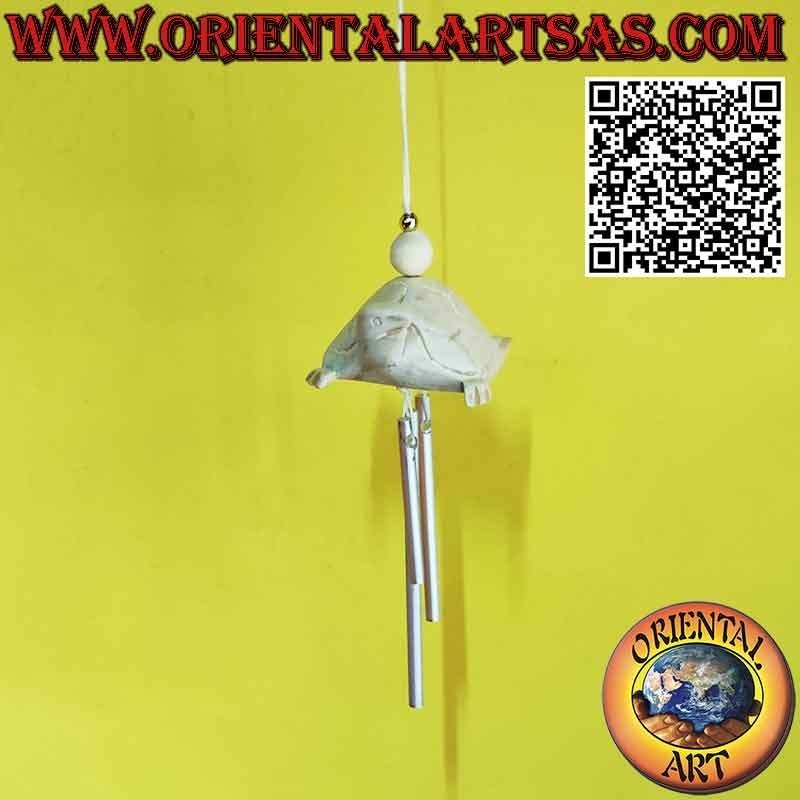 Wooden turtle wind chimes with 3 reeds, sweet and soothing sound