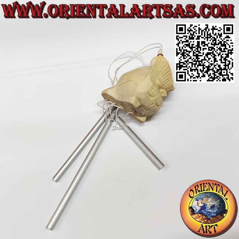 Carillones de madera de búho con 3 lengüetas, sonido dulce y relajante