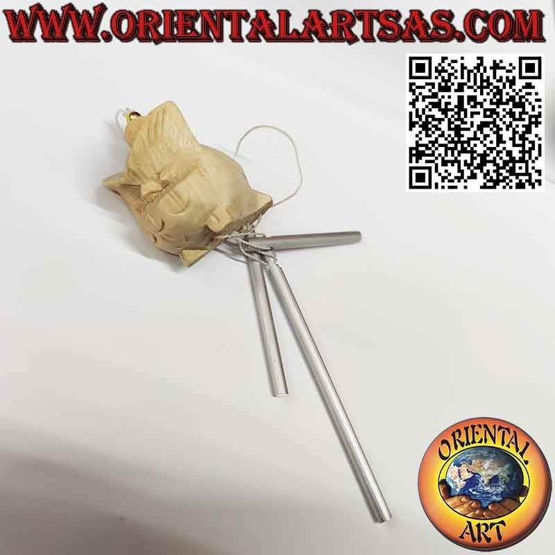 Carillones de madera de búho con 3 lengüetas, sonido dulce y relajante