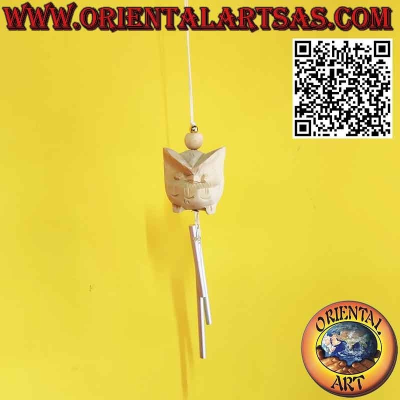 Carillones de madera de búho con 3 lengüetas, sonido dulce y relajante