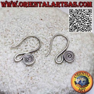 Karen handmade silver "S" hook spiral earrings