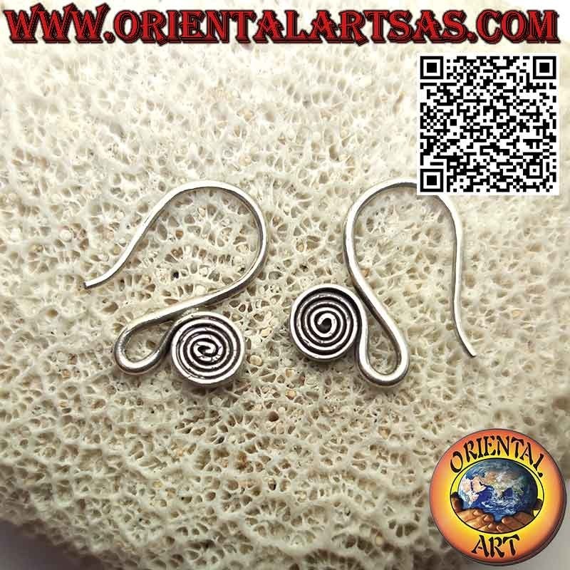 Karen handmade silver "S" hook spiral earrings