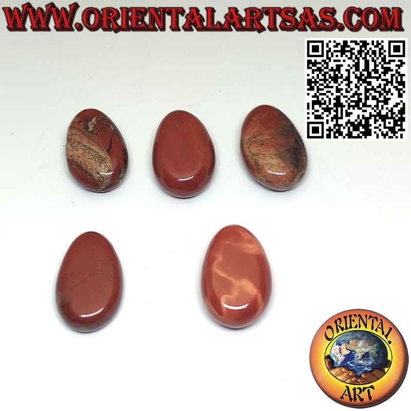 Jaspe Rojo Natural Pulido: Colgante con Cordón