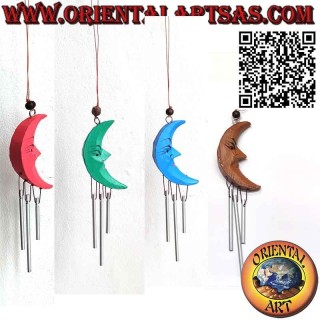 Carillons éoliens lunaires en bois avec 3 anches, son doux et apaisant